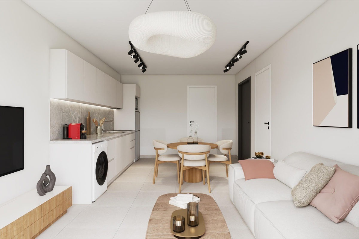 Living room and kitchen
