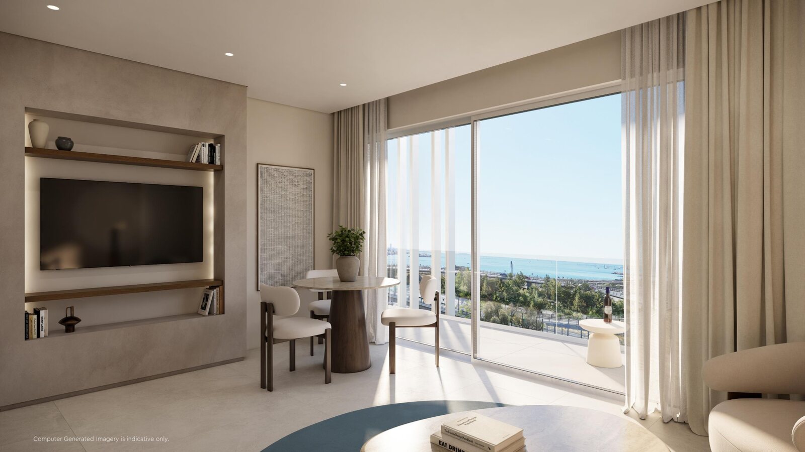 Living room and balcony
